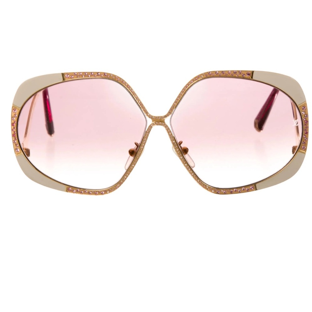 👓💛❤️LOUIS VUITTON VINTAGE SUZY EMBELLISHED OVERSIZED SUNGLASSES Z0400U M1120